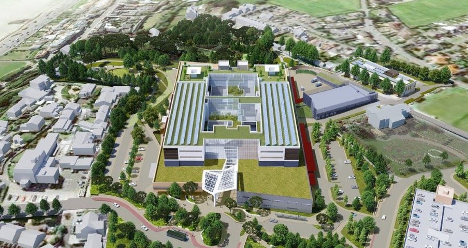 Site visual from above of Future Hospital, St Helier, Jersey